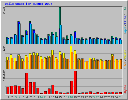 Daily usage for August 2024