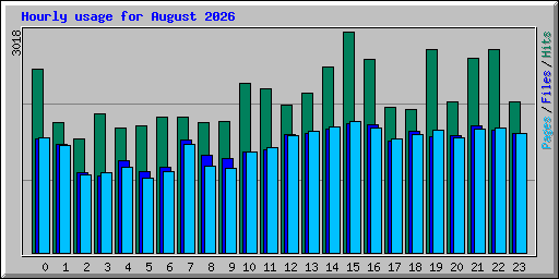 Hourly usage for August 2026